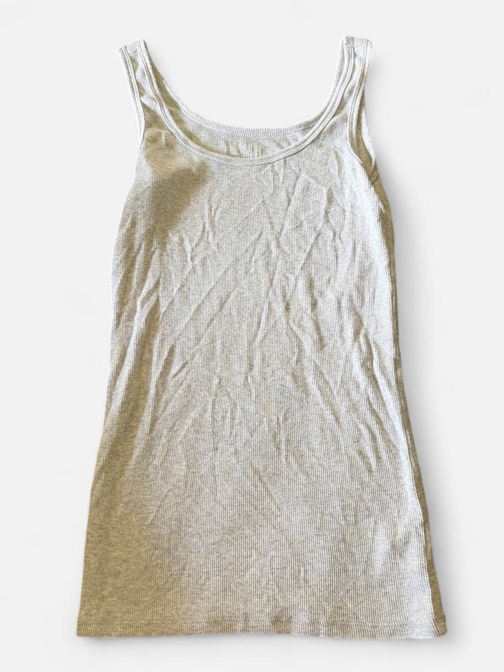 Gray ribbed tank top